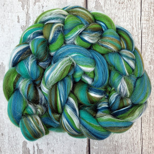 Blended top - 100g (3.5oz) - 21 micron Merino wool and tussah silk - BAYOU