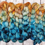 Bluefaced Leicester and tussah silk wool top - Hand dyed - 100g (3.5oz) - TIDEWRACK