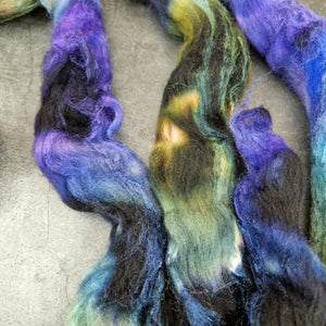 Merino and tussah silk wool top - Hand dyed - 100g (3.5oz) - ARCANA