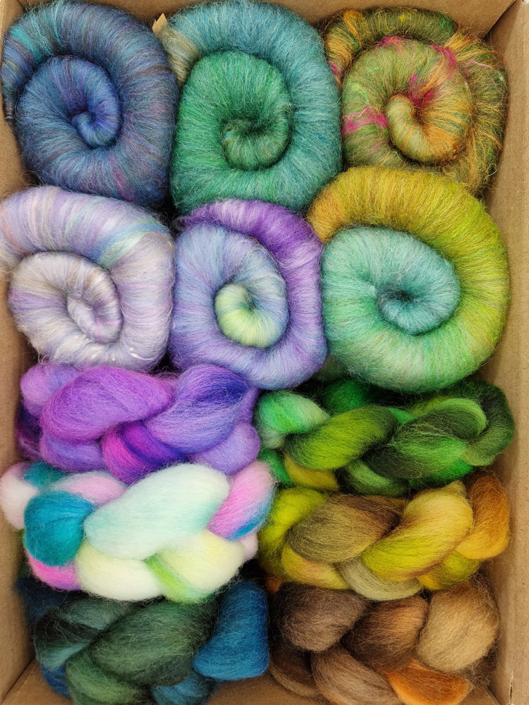 A selection of mini sized fibres. BATT AND BRAID box #6