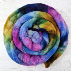 Cormo wool top - Hand dyed - 100g (3.5oz) - BLUEBERRIES