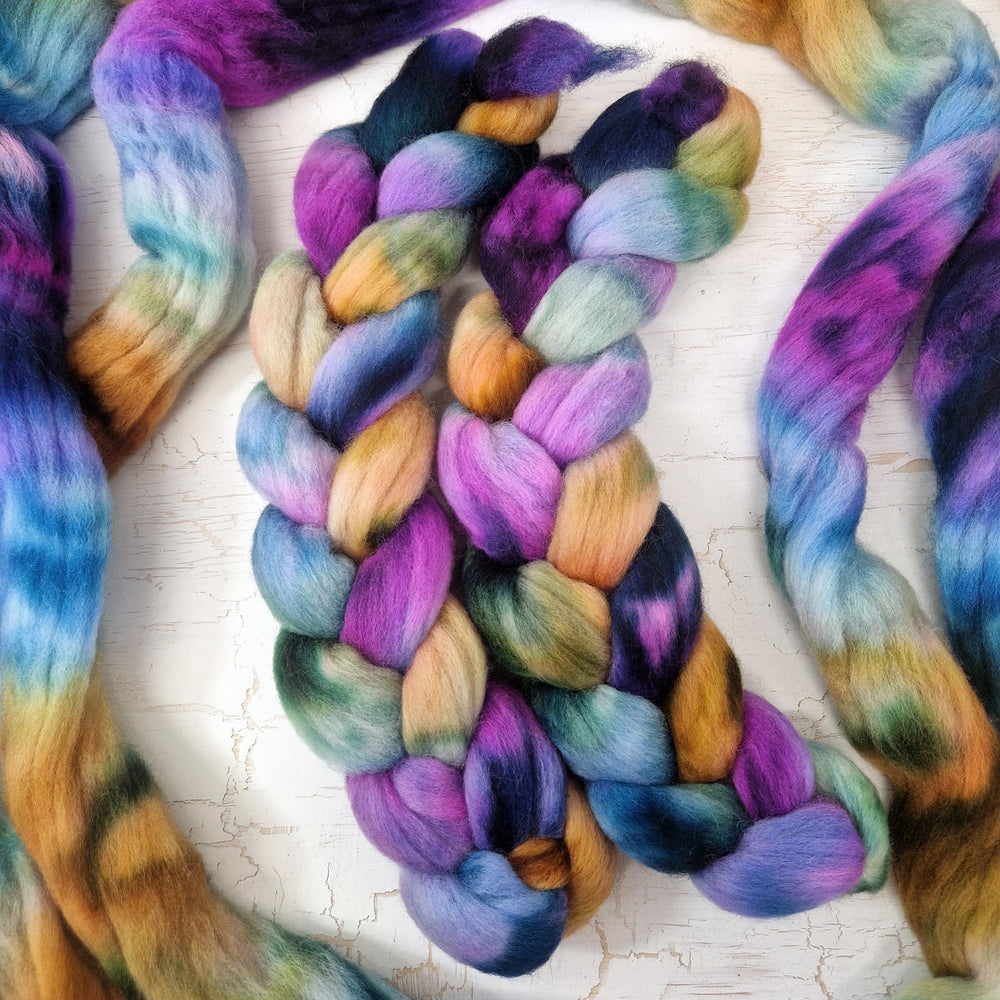 Punta Arenas wool top - Hand dyed - 100g (3.5oz) - BLUEBERRIES