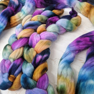 Punta Arenas wool top - Hand dyed - 100g (3.5oz) - BLUEBERRIES