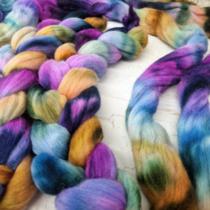 Punta Arenas wool top - Hand dyed - 100g (3.5oz) - BLUEBERRIES