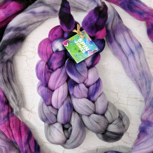 Rambouillet wool - Hand dyed - 100g (3.5oz) - PURPLE RAIN