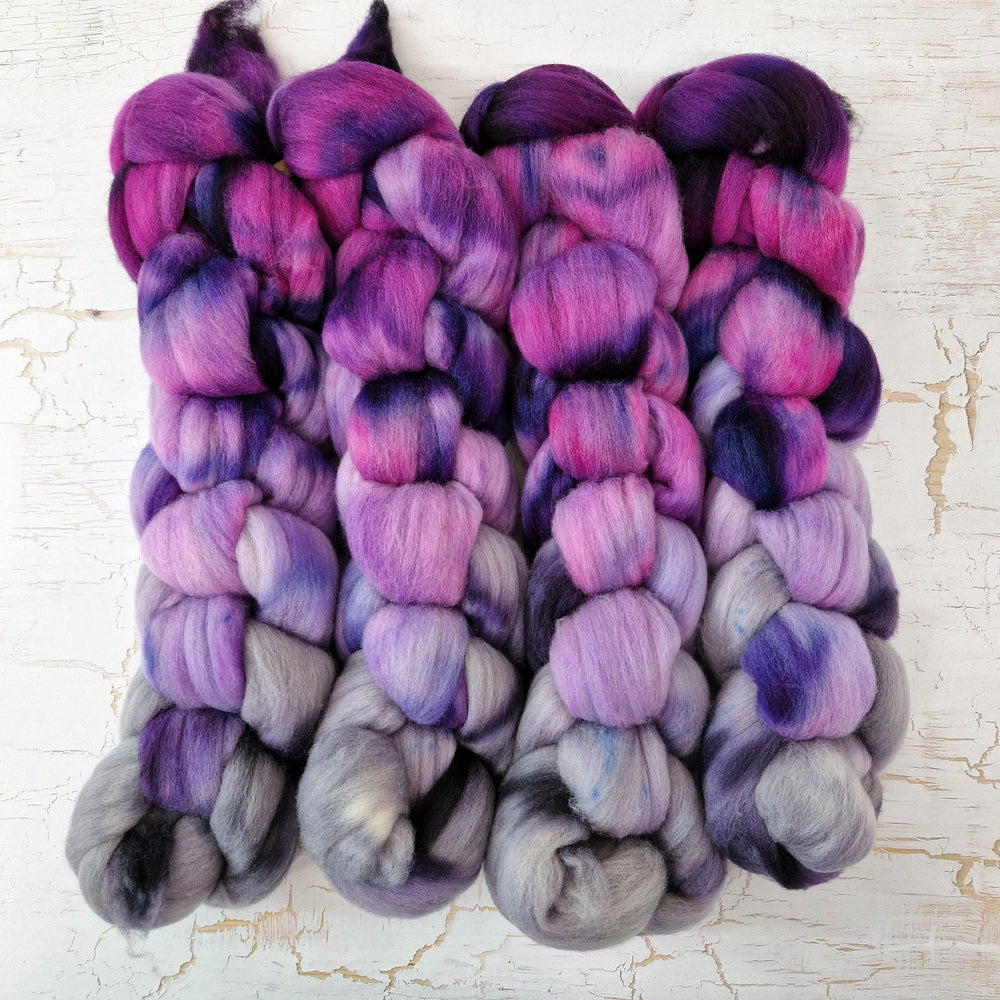 Rambouillet wool - Hand dyed - 100g (3.5oz) - PURPLE RAIN