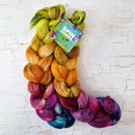 Merino and tussah silk wool top - Hand dyed - 100g (3.5oz) - LEFTOVERS Bizarre