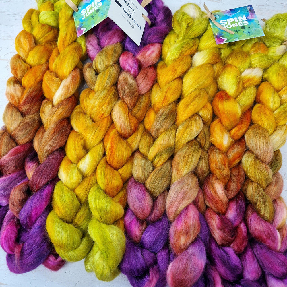 Alpaca/Tussah silk 50/50 - Hand dyed - 100g (3.5oz) - BAZAAR