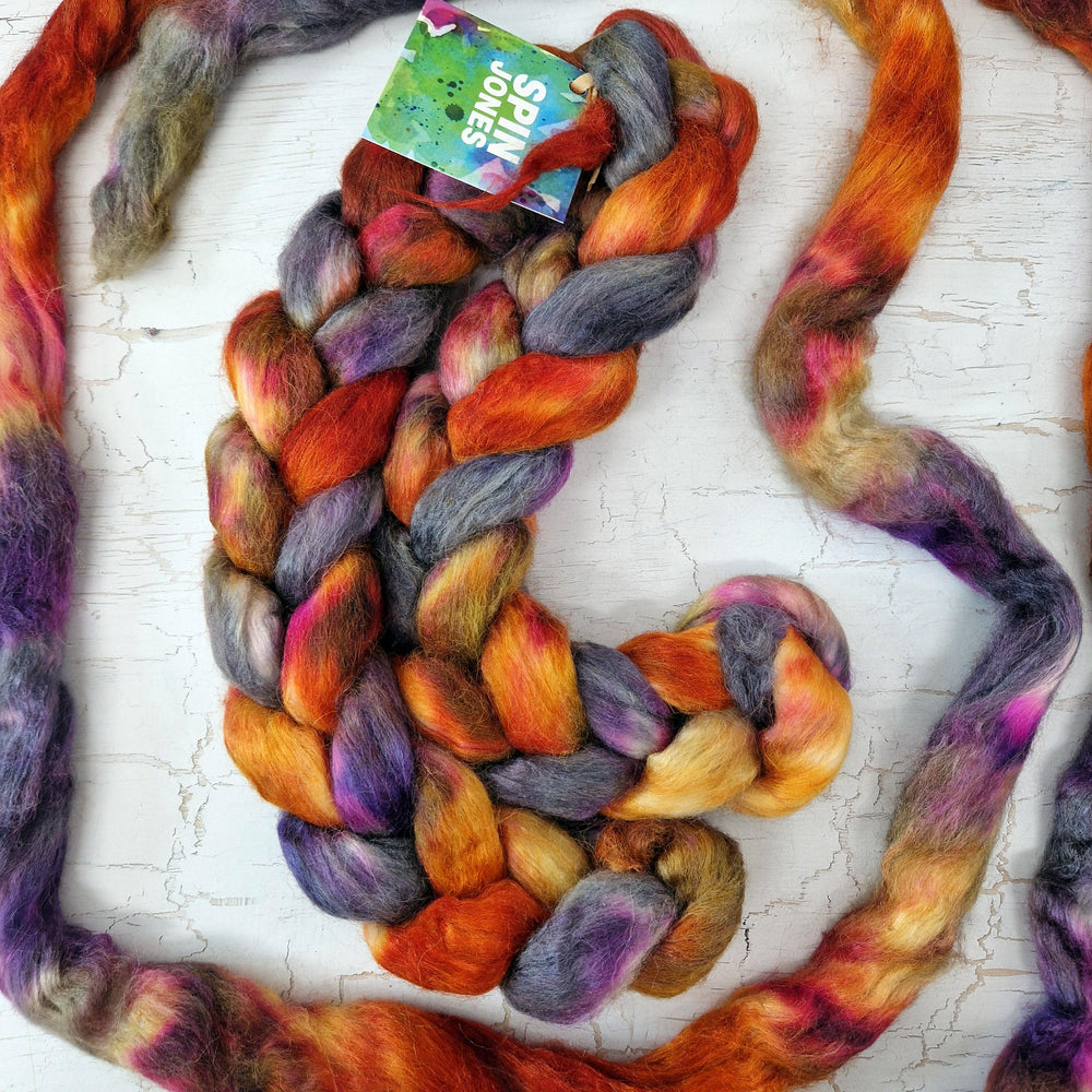 Alpaca/Tussah silk 50/50 - Hand dyed - 100g (3.5oz) - DRAGON KISSES