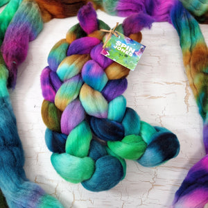 Cormo wool top - Hand dyed - 100g (3.5oz) - PUDDLE