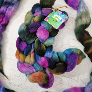 Punta Arenas wool top - Hand dyed - 100g (3.5oz) - BLUEBERRIES