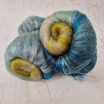 21 micron Merino wool and Tussah silk Spinning batt - 100g (3.5oz) SEA BREEZE