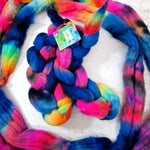 Southdown - Hand dyed - 100g (3.5oz) - NAVY NEON MISHAP