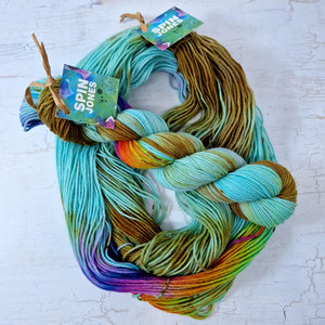 Hand dyed SW Bluefaced Leicester - DK 225m 100g CAMPERVAN