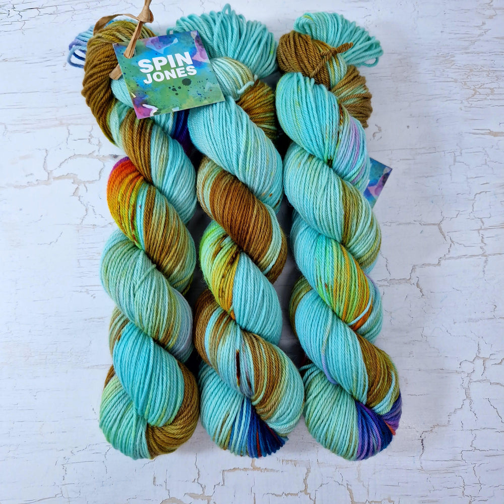 Hand dyed SW Bluefaced Leicester - DK 225m 100g CAMPERVAN