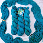 Hand dyed SW Merino & Nylon sock yarn - 4ply fingering 100g 400m AQUATIC