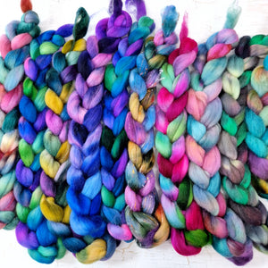 Hand dyed braids roving Scrappy bags - 300g (10.5oz)