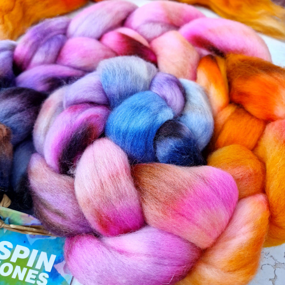 Hand dyed Punta Arenas for spinning 100g (3.5 oz) - LEFTOVERS #4