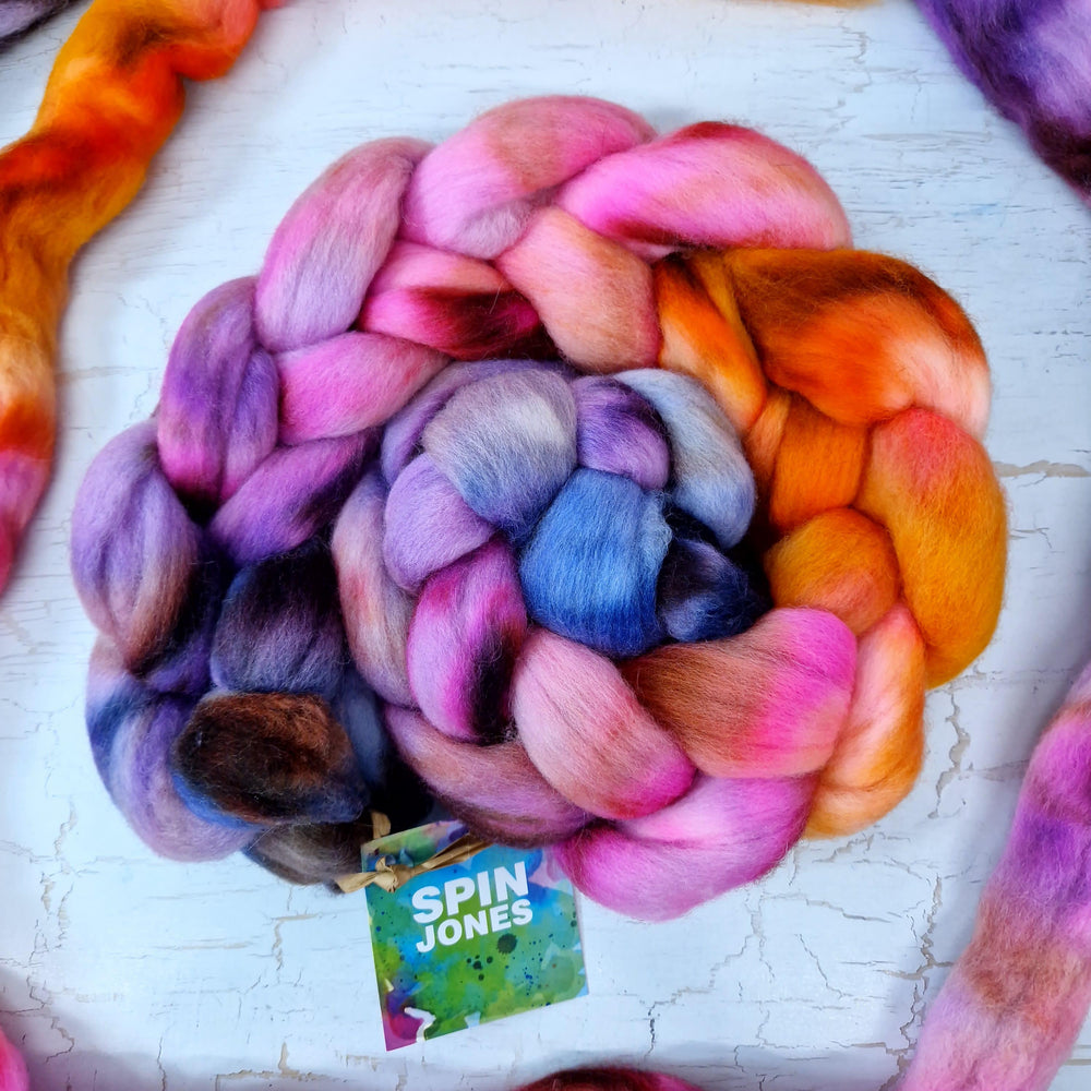 Hand dyed Punta Arenas for spinning 100g (3.5 oz) - LEFTOVERS #4