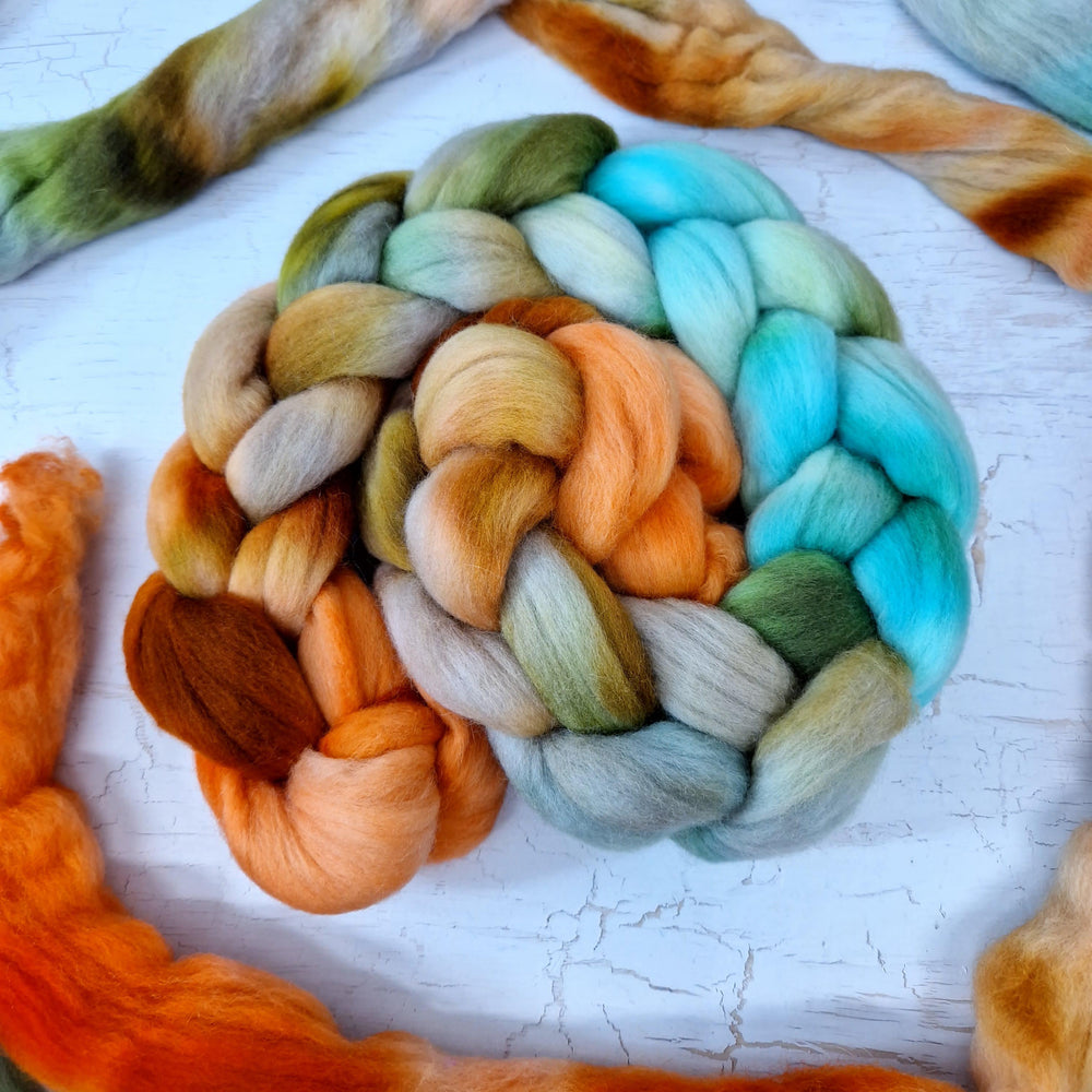 Hand dyed Punta Arenas for spinning 100g (3.5 oz) - LEFTOVERS #5