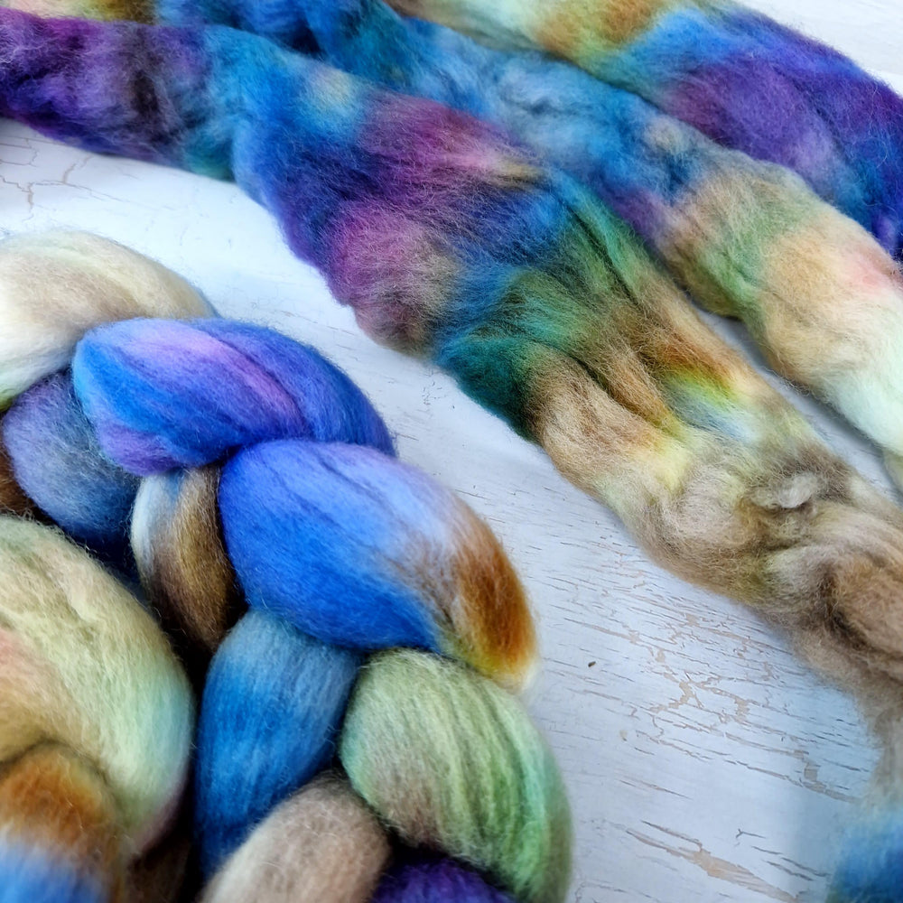 Hand dyed Punta Arenas for spinning 100g (3.5 oz) - LEFTOVERS #8