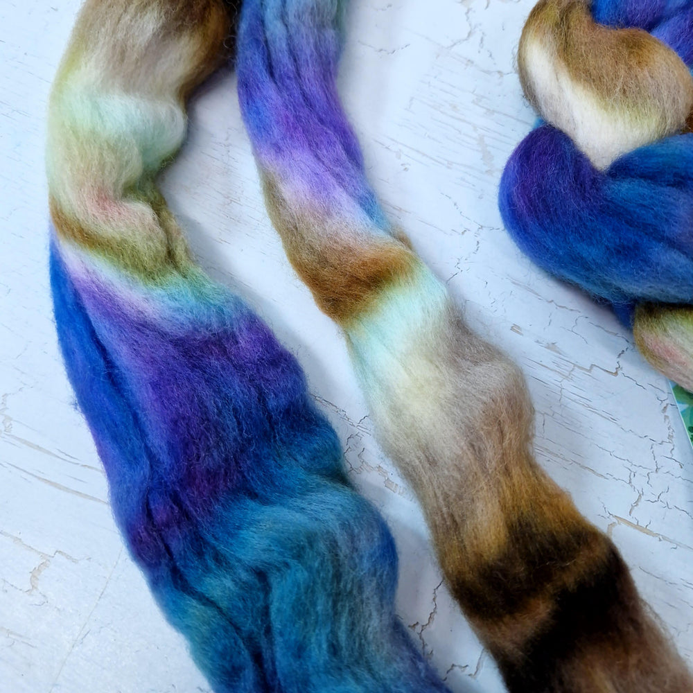 Hand dyed Punta Arenas for spinning 100g (3.5 oz) - LEFTOVERS #8