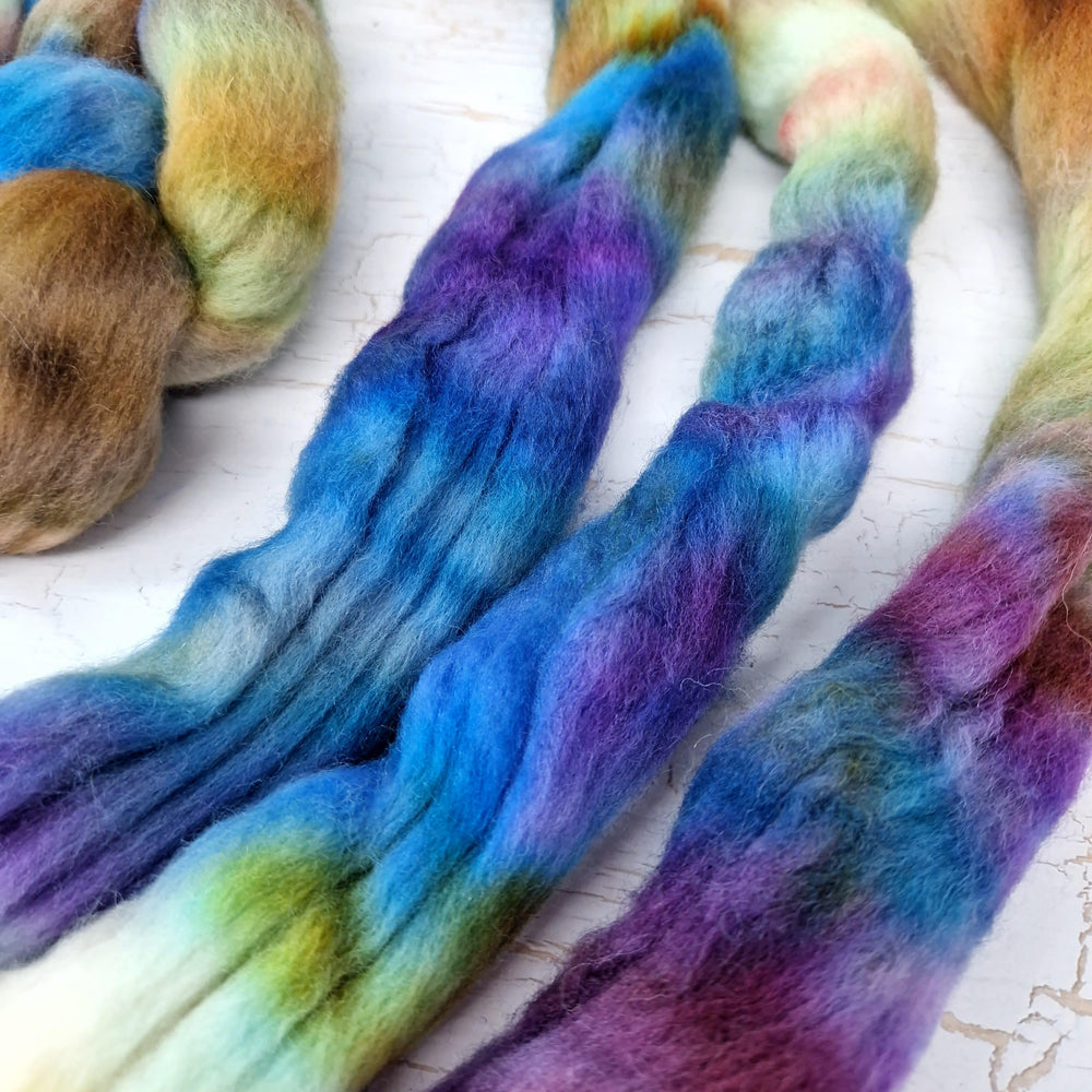 Hand dyed Punta Arenas for spinning 100g (3.5 oz) - LEFTOVERS #8