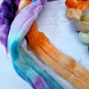 Rambouillet wool - Hand dyed - 100g (3.5oz) - SPRING SHORE